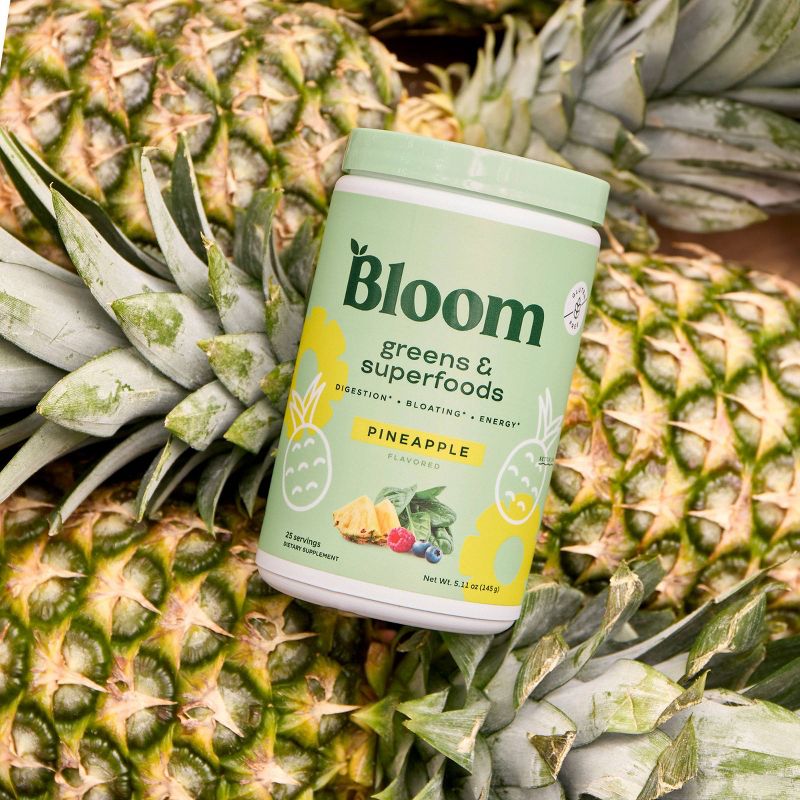 BLOOM NUTRITION Greens and Superfoods Powder - Pineapple - 25ct, 4 of 9