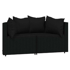 vidaXL Patio Corner Sofa Black - 1 of 4