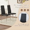 CAVINAS Set of 4 PU Leather Dining Chairs with Diamond Stitch Back and Silver Metal Legs - 3 of 4