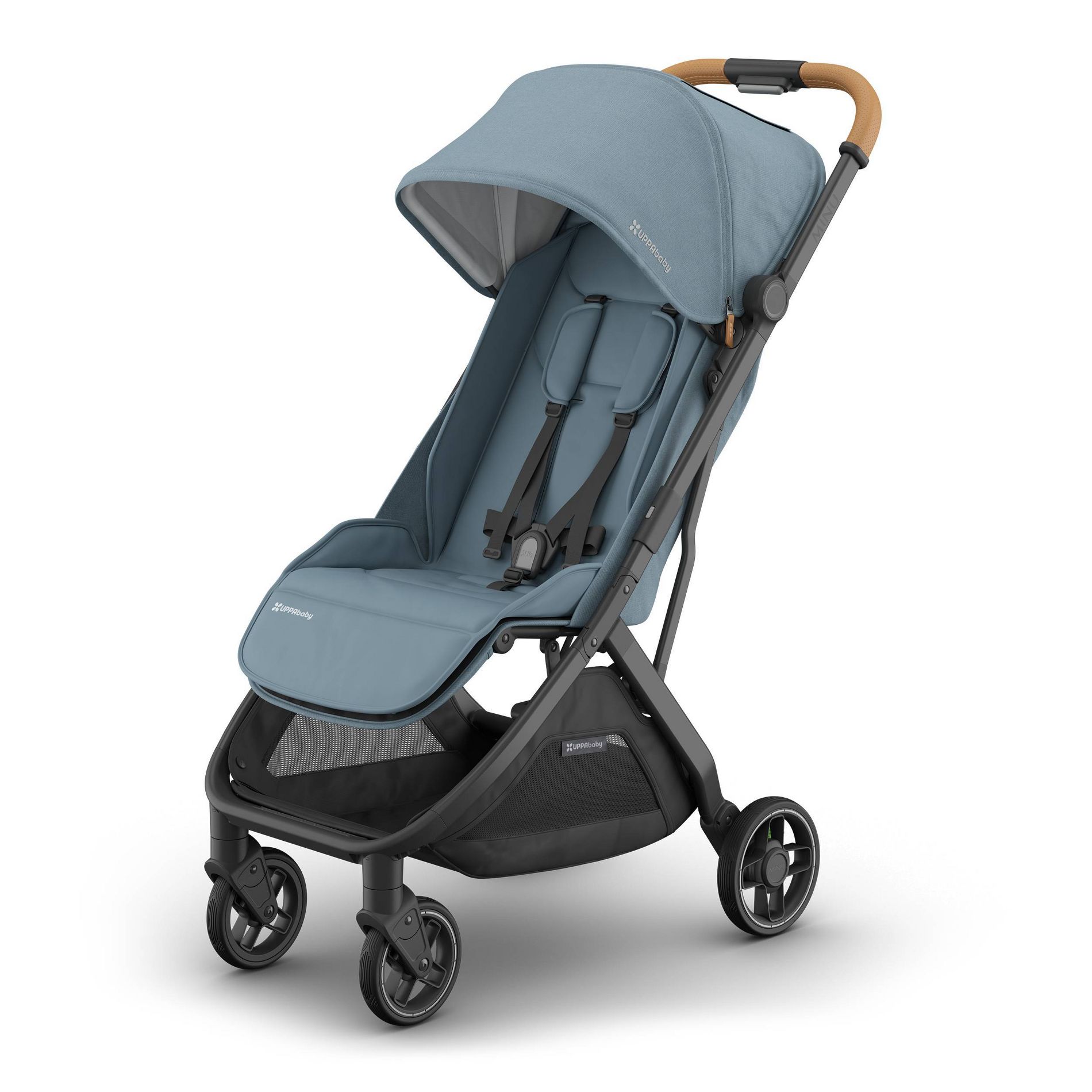 UPPAbaby Minu V3 Lightweight Travel Stroller - Dillan: Flat-Free Tires, Forward Facing Seat, Folds for Easy Transport