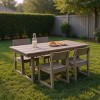 Modern 5 PCS Outdoor Dining Set, Rectangular Dining Table with Umbrella Hole, Dining Armless Chair with HDPE Frame-Coolbibila - 2 of 4