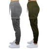 Blue Ice Apparel Women's Heavyweight Loose Fit Fleece-Lined Cargo Jogger Pants-2 Pack - 3 of 4