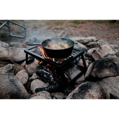 Heavy-Duty Black Steel Folding Camp Grill