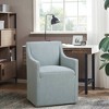 Madison Park Hamilton Slipcover Dining Arm Chair with Casters - 2 of 4