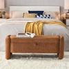 Zeus & Ruta Chenille Fabric Bench with Large Storage Space - 4 of 4