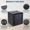 12U Wall Mount Network Cabinet - 23.6" Deep Server Rack Enclosure with Locking Glass Door & Removable Side Panels, IT/AV Equipment Rack - 3 of 4