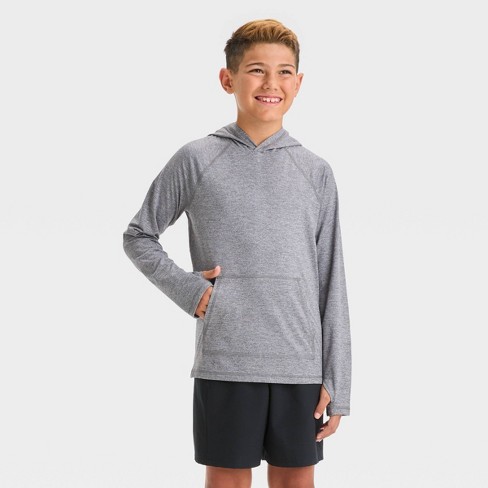 Boys' Soft Stretch Hooded Sweatshirt - All In Motion™ Gray Xl : Target