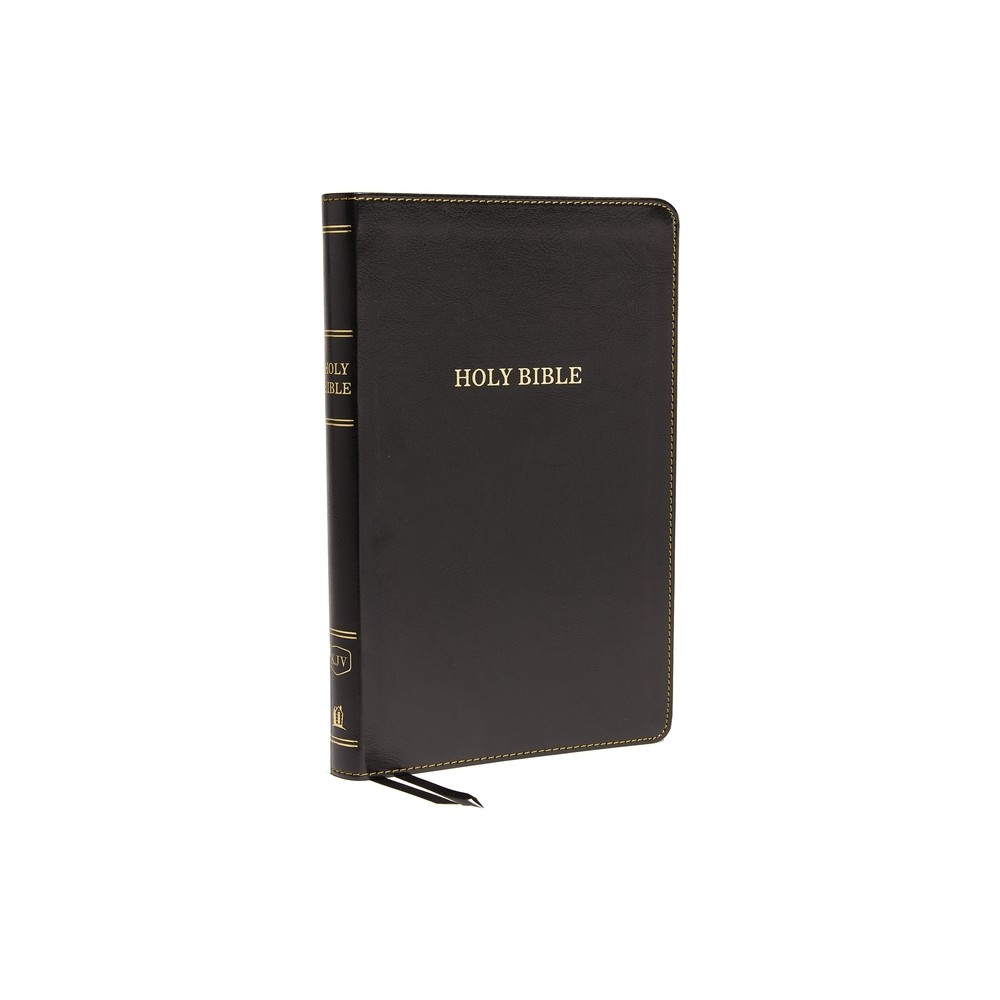 KJV, Thinline Bible, Standard Print, Imitation Leather, Black, Red Letter Edition - by Thomas Nelson (Leather Bound)