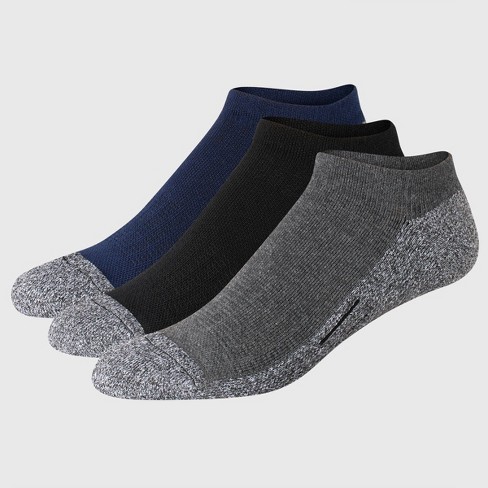 6 Pack No Show Invisible Socks, Black, Grey, and Navy Solid