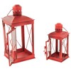 Northlight Set of 2 Antique Red Mission Style Candle Lanterns 12.25" - 2 of 3