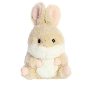 Aurora Mini Lively Bunny Rolly Pet Round Stuffed Animal Brown 5" - 1 of 4