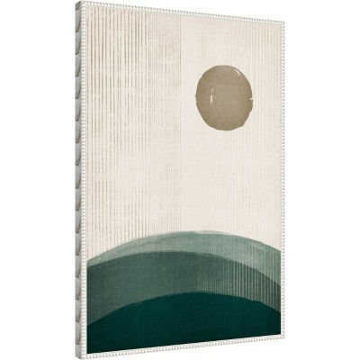 The Rusty Sun Abstract Canvas Art with White Floater Frame, 23 x 33 inches