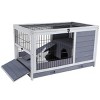 Small Animal Pet Crates,Wooden Rabbit Hutch With Put Out Tray,Multiple Entrances,Indoor Bunny House For Small Animals-Cuddlewood - 3 of 4