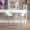 Racxily 30 Inch Bar Stools (Set of 2) - Cozy Bar Stools with Chrome Footrest & Base, Soft Velvet, Golden Legs, Minimalist Gray Design - 2 of 4