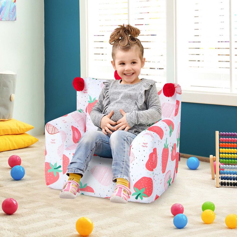 Costway Kids Sofa Chair Foam Filled Armchair Dinosaur Toddler Couch with Cover & Pillow, 2 of 11