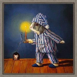 Amanti Art The Night Before Christmas Mouse by Lucia Heffernan Canvas Wall Art Print Framed 16 x 16-in. - 1 of 4