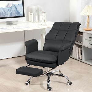 Resenkos Home Office Chair Computer Chair,Pu Leather Executive Office Chair, Ergonomic And Reclining Office Desk Chair With Footrest, Black - 1 of 4