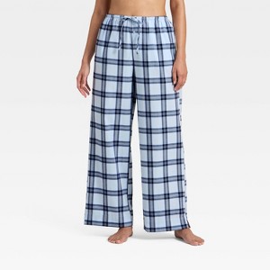 Women's Flannel Wide Leg Pajama Pants - Wild Fable™ - 1 of 3