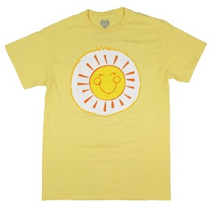 Care Bears Men's Funshine Bear Belly Badge Adult Short Sleeve T-Shirt - 1 of 3