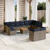vidaXL 13 Piece Patio Sofa Set with Cushions Gray Poly Rattan - 2 of 4