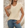 Women's Sleeveless Sweater Vest Casual V Neck Cap Sleeve Knit Pullover Tank Tops - 2 of 4