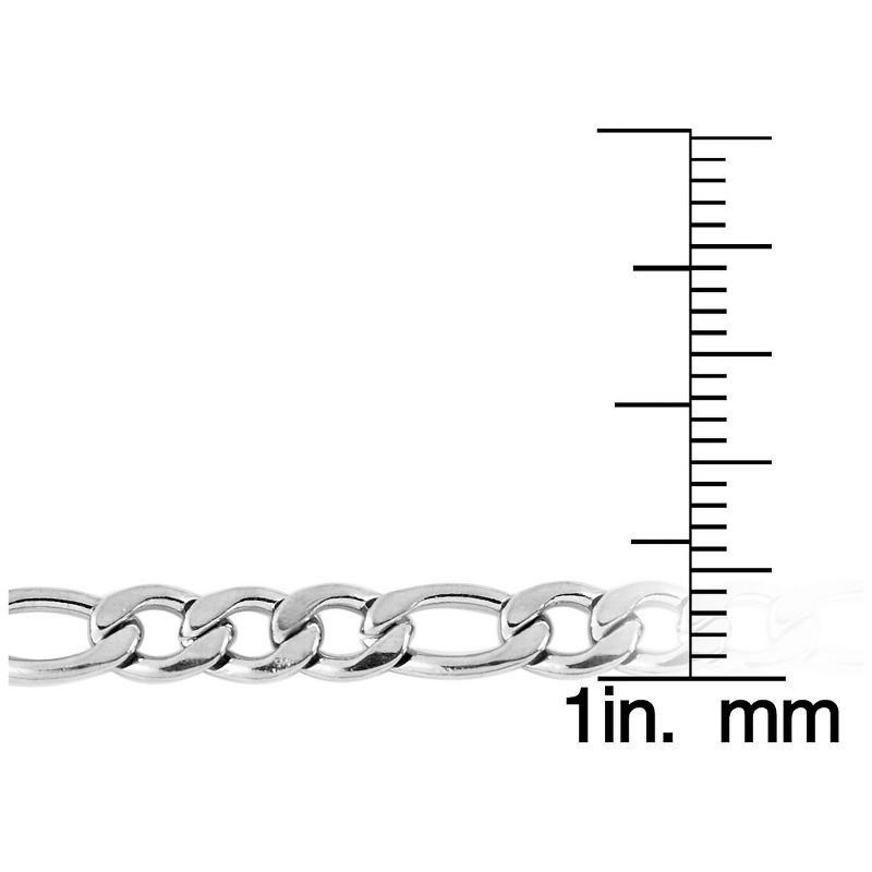 Men's Stainless Steel Figaro Chain Necklace (4.5mm) - Silver (30"), 3 of 4