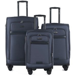 IZOD Noah Soft Shell Lightweight Expandable 360 Dual Spinning Wheels Combo Lock 28", 24", 20" 3 Piece Luggage Set - 1 of 4