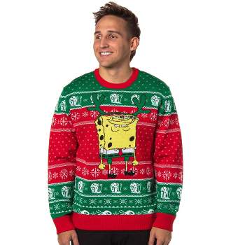 SpongeBob SquarePants Men's Reindeer Bob Ugly Christmas Pullover Sweater
