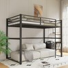 COMHOMA Metal Loft Bed Twin Size, Loft Bed Frame with Safety Guard Rails & Flat Ladder for Kids Teens Adults - 2 of 4