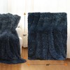 Cheer Collection Long Shaggy Hair Throw Blanket - Navy (60" x 70") - 3 of 4