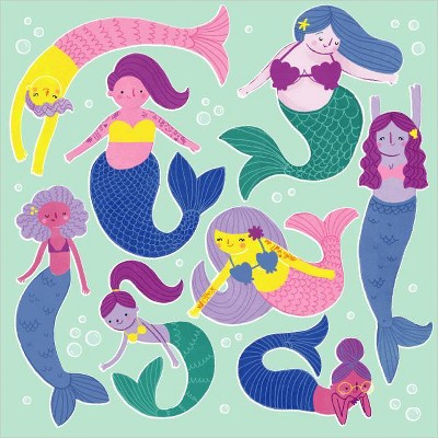 Mermaid Print Greeting Card: Carlton Cards Multicolor Birthday Art Stationery, 7"x5" Folded Design