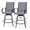 Maggift Patio Seating Sets, wivel Bar Stools Set of 2, Ergonomic Design, All Weather Use for Patio, Balcony and Poolside, Gray, 25.2"*25.2"*48.6" - 3 of 4