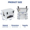 20 Quart Portable Ice Cooler, Insulated Ice Chest Box with Cup Holder, Fish Ruler, Bottle Opener, Portable Leakproof Hard Cooler for Camping, Picnic - 2 of 4