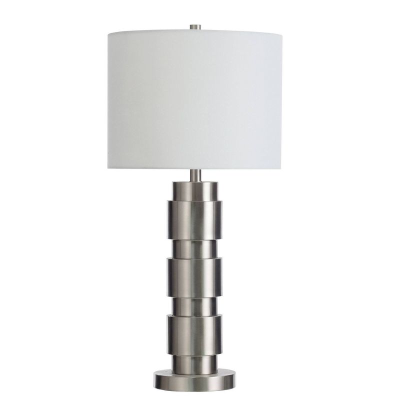 Modern Layered Base Table Lamp Brushed Steel - StyleCraft, 1 of 8