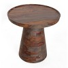 Tuscon End Table Brown - Treasure Trove Accents: Sheesham Wood, Pedestal Base, Circular, 21" Height - 2 of 4