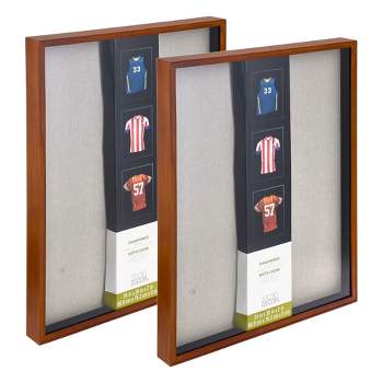 Black Wooden Framed Jersey Display Case, Cloth Shadow Box Wall-Mountable  with Latch 
