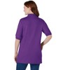 Woman Within Plus Size Elbow-Sleeve Polo Tunic - 3 of 4