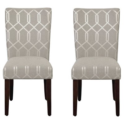 Set Of 2 Parson Dining Chair Wood/gray Lattice - Homepop : Target