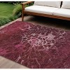 Merlot Blush And Gray Abstract Washable Indoor Outdoor Area Rug - 2 of 4
