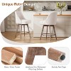 Bekrvio 26" Swivel Bar Stools Set 1/2/3/4 with Solid Wood Legs, 3.15” Linen Upholstered Seat with Back, Mid-Century Bar Chairs for Kitchen Island - 3 of 4