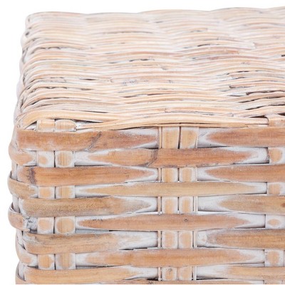 Leary 40'' Transitional Natural Wicker and Mango Wood Bench