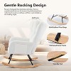 Rocking Chair Nursery Teddy with Pillow&High Backrest Armchair,Fabric Upholstered Accent Chair Nursing Chairs for Living Room, Bedroom - 4 of 4