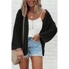 Amaryllis Women’s Open Front Crochet Knit Cardigan Lightweight Loose Fit 3/4 Sleeve Breezy - 2 of 4