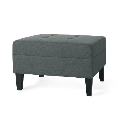 NicBex Modern 28.25" Rectangle Ottomans Wood Footstools with Cushioned Top for Bedroom and Living Room