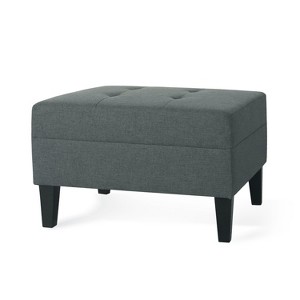NicBex Modern 28.25" Rectangle Ottomans Wood Footstools with Cushioned Top for Bedroom and Living Room - 1 of 4