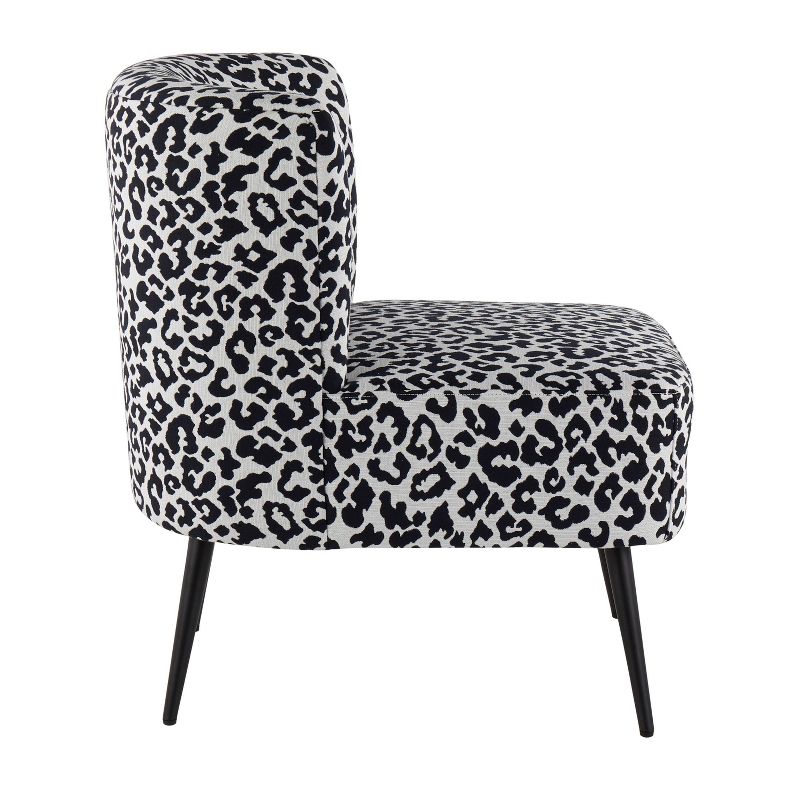 Fran Contemporary Leopard Fabric Slipper Chair - LumiSource, 3 of 12