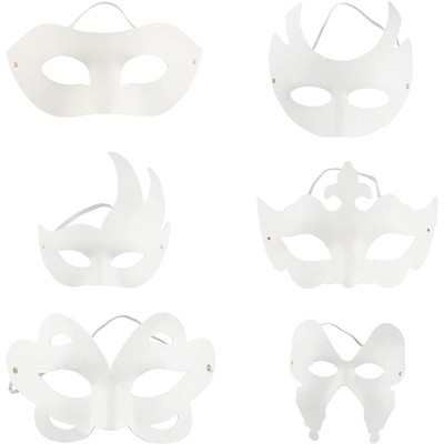  Halloween Paper Masks For Crafts White Blank Masks To  Decorate Halloween Party Supplies Die Cut Mardi Gras Masks Bulk