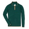 Hope & Henry Men's Half Zip Sweater with Suede Trim, Medium - 4 of 4