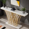 Hommoo 59 " Console Table with Geometric Metal Base White - 3 of 4