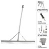 Pure Garden Landscape Aluminum Metal Rake & Protective Gloves 2pc Set: Rust-Resistant, Non-Slip, for All Ages - 4 of 4
